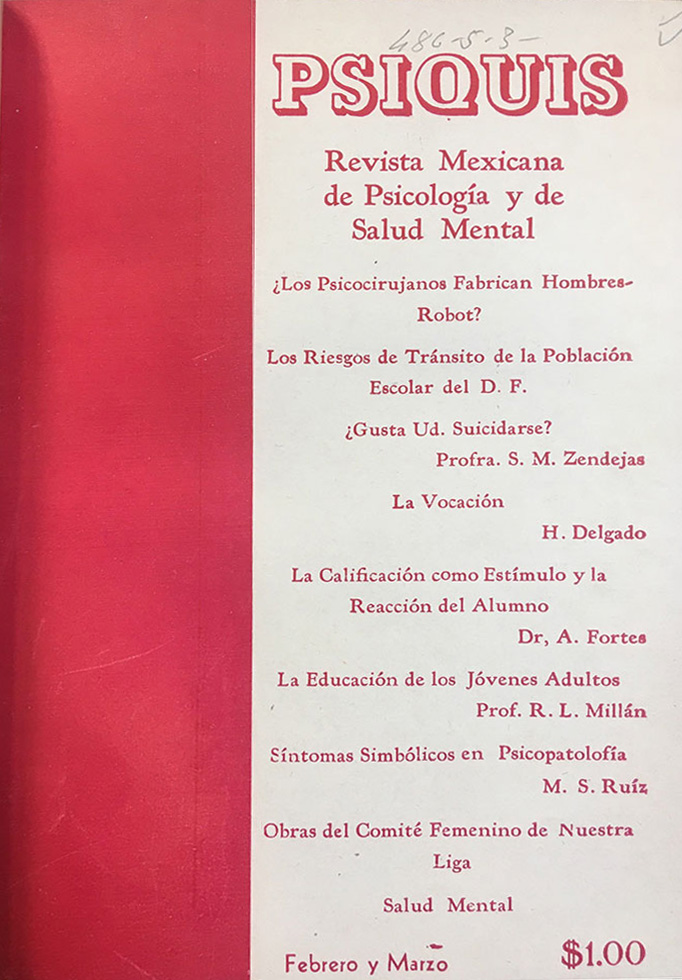 Psiquis Revista Mexicana De Psicolog A Y De Salud Mental T N