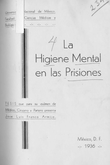 La higiene mental en las prisiones