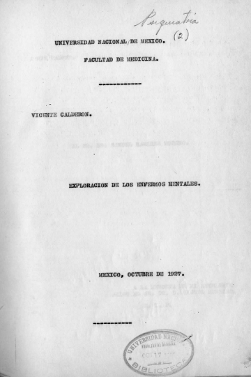 Exploración de los enfermos mentales