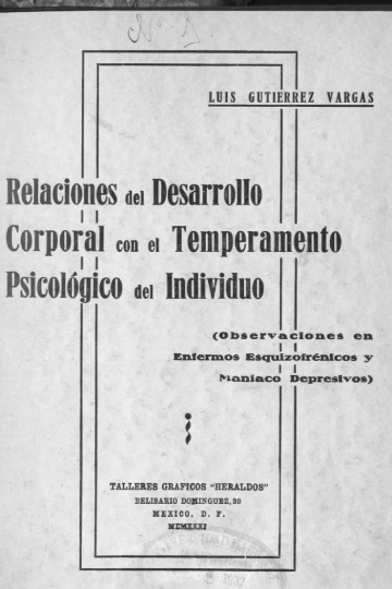 Relaciones del desarrollo corporal con el temperamento psicológico del individuo.