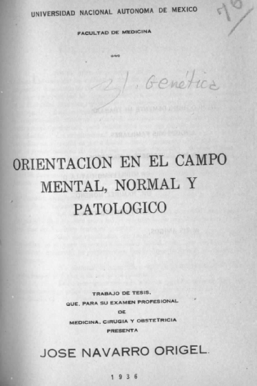 Orientación en el campo mental, normal y patológico