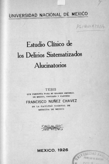 Estudio clínico de los delirios sistematizados alucinatorios