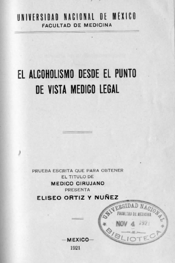 El alcoholismo desde el punto de vista médico legal
