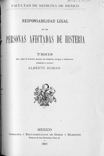 Responsabilidad legal en las personas afectadas de histeria