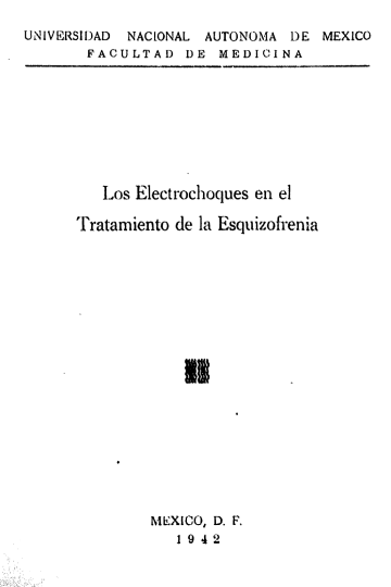 Los electrochoques en el tratamiento de la esquizofrenia